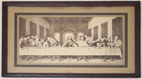 Old Black & White Print of "The Last Supper"