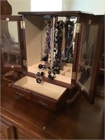 Costume Jewelry and Cabinet