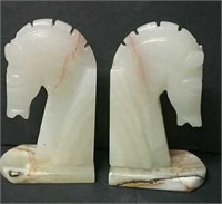 Marble Horse Book Ends