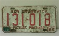1969 New Brunswick License Plate