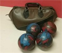 4 Bowling Balls & Bag