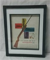 Framed Advertisement Winchester Model 55