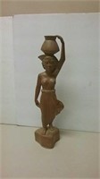 Hand Carved Wooden Statue From Indonesia Signed