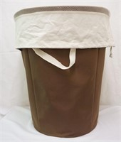 Brown Fabric Mesh Lined Hamper Wire Frame