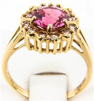 Jewelry 14kt Yellow Gold Rubellite Cocktail Ring