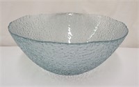 Blue Pebbled Crystal Glass Bowl