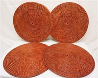 Lot of 4 Round Rattan/Wicker Place Mats