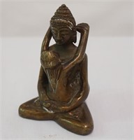 Copper Color Metal Asian Feng Shui Figurine Buddha