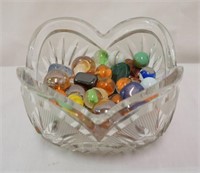 Glass Bowl of Marbles & Stones