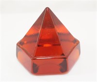 Red Glass Wish Prism Star Pyramid