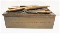 Ernest Hemingway Wood Look Pencil Box