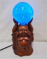 Buddha Lamp With Blue Glass Globe