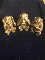 DUTCH 835 SILVER SEE,SPEAK, HEAR NO EVIL MONKEYS