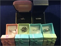6 SILVER 925 RINGS IN GIFT BOXES
