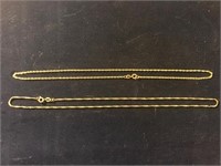 2 14K ROPE STYLE NECKLACES 5.1 GRAMS