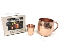 New Moscow mule mug copper with shot glass