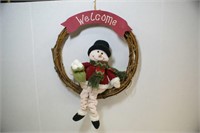 Welcome Snowman, 54" x 72" table cloth (new) & 6