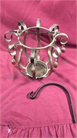 Decorative hanging candle holder with hook