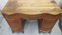 Antique Wood Clawfoot Desk - needs work