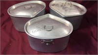 3 Vintage TACU Co kitchen containers with lids