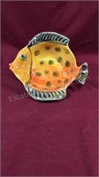 Ceramic painted fish dish made in Italy