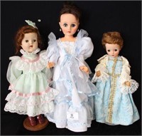 2 Rubber Head Dolls and 1 Composition Doll