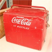 Original 1940's Coca Cola Cooler  w/ Bottle