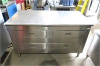 58" stainless steel 4-drawer work table