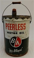 1960 B/A PEERLESS MOTOR OIL 5 IMP. GAL. CAN /TAG