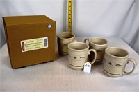 (4) WOVEN TRADITIONS COFFEE MUGS - RED