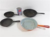 4 poêles dont Levco - Skillet, some Levco brand