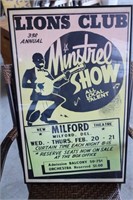 Lions Club Minstrel Show poster Milford, DE by