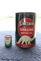 Sinclair Opaline motor oil 5 quart can and