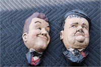 Laurel and Hardy plaster wall hanging pieces.