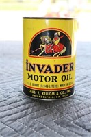 Invader motor oil quart can Chas F. Kellom & Co