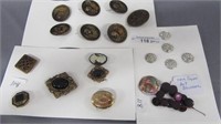 Antique victorian buttons and clips