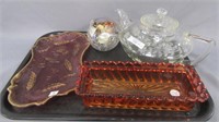 Assorted tray of Glass inclding Baccarat - Delawar