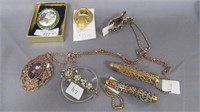 Assorted jewelry and purse perfumes