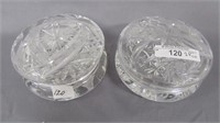 2 briliant Cut Glass dresser jars