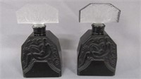 2 Czech ebony perfume bottles