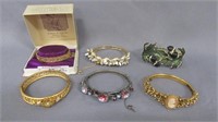 6 very nice jewelry bracelets including cameo