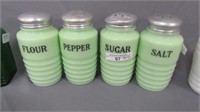 1930's Cannister jars and shakers jadeite
