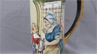 Massive 13.5" hand painted tankard with exception