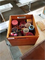 Wood box with cups