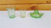 3 Pieces of Vaseline Glass