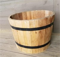 Wood Barrel Planter #2