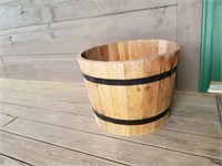 Wood Barrel Planter #1