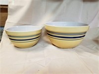 2 Piece Blue Stripped Bowls