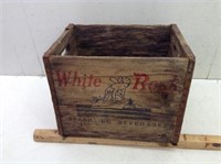 Vtg Wood White Rock Crate   16 x 13 x 12