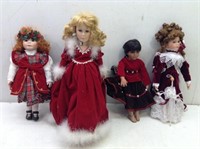 (3) Porcelain Dolls (1) w/ Stand  16 - 20" Tall